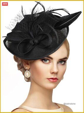 Vintage Tea Party Fascinator Hat with Adjustable Headband